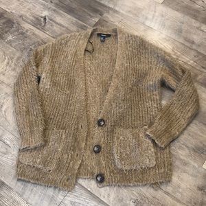 NWOT Brown Eyelash Cardigan